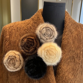 真水貂毛花朵胸针女非遗绒花胸针高端时尚 精致玫瑰花胸针小香胸针