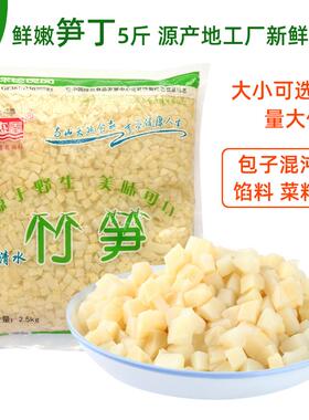 爱杰鑫新鲜笋丁包子饺子馅料5斤 商用大袋装笋粒野生竹笋米冬笋丁