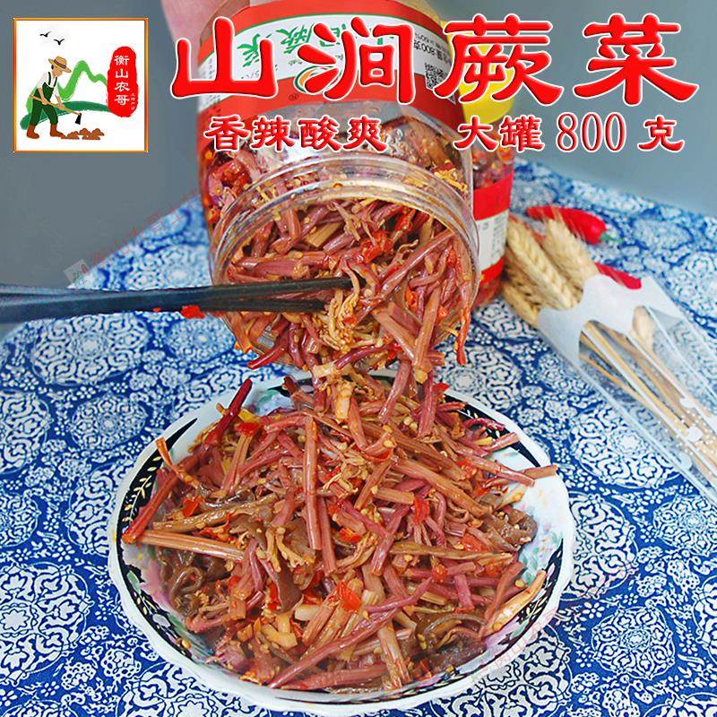 山涧蕨菜即食贡菜黄瓜腌制泡菜湖南特产香辣开胃下饭野菜瓶装组合