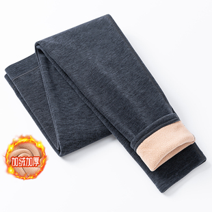 新款男士保暖裤加绒加厚裤子冬中青年驼绒裤男秋冬打底裤保暖秋裤
