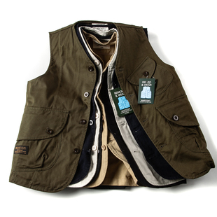 日系复古多口袋工装 马甲男潮牌街头宽松外穿背R心休闲坎肩情侣外