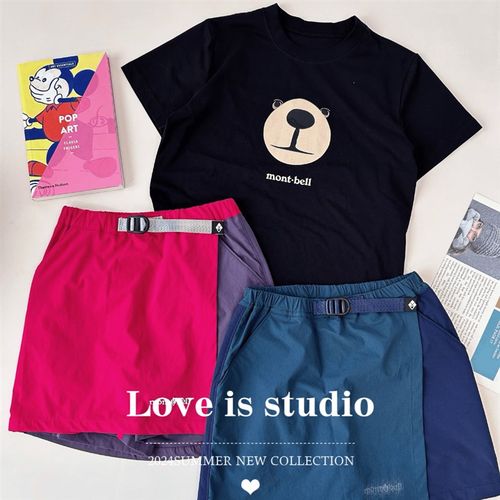 女童半身裙日系户外运动童装2y4儿童夏装轻薄撞色拼接速干短裤裙