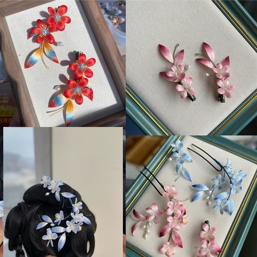 【揽枝】古风绒花儿童发饰旗袍汉服清汉女新娘发饰新中式发夹发簪