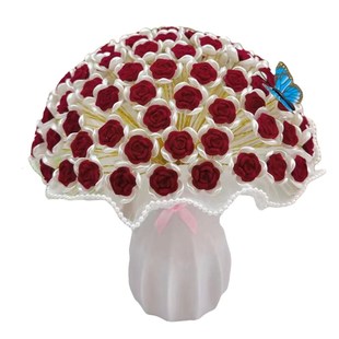 七夕优惠植绒玫瑰材料包.元 99朵植绒玫瑰送瓶 装