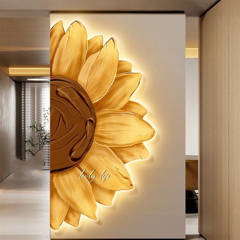 灯画入户玄关装饰画发光向日葵壁灯挂画入门走廊过道壁画ld灯画,家居饰品,氛围画/灯画,淘宝优惠券,粉丝福利购,淘宝优惠卷