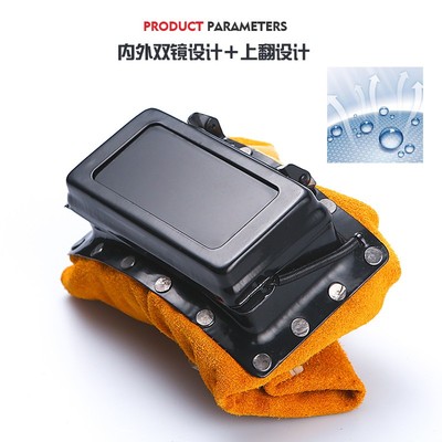 牛皮电焊面罩头戴式电焊帽焊工焊接面具翻盖烧焊自动变光轻便男女