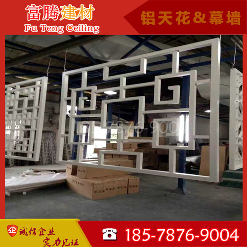 中式风格防盗窗装饰仿古铝合金窗古镇改造景区仿木纹铝窗格栅