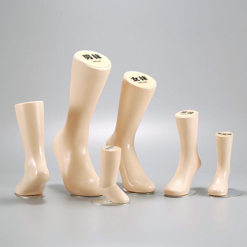 新款无缝脚模特 塑料男女袜模短袜中筒袜脚加厚磁铁儿童脚2个