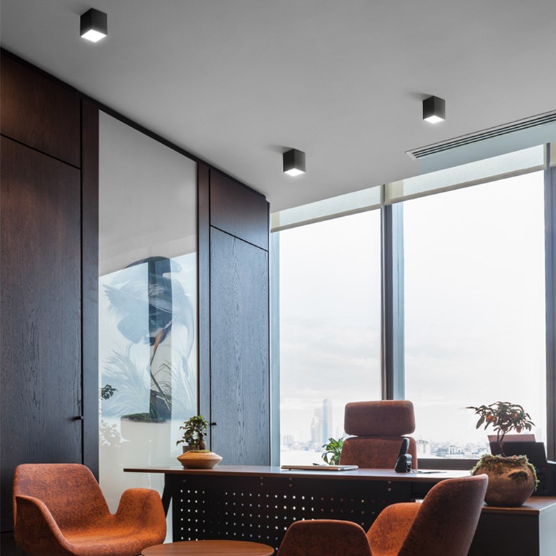 雄立LED明装筒灯免孔方型高显指R95天花灯家用单头头无灯