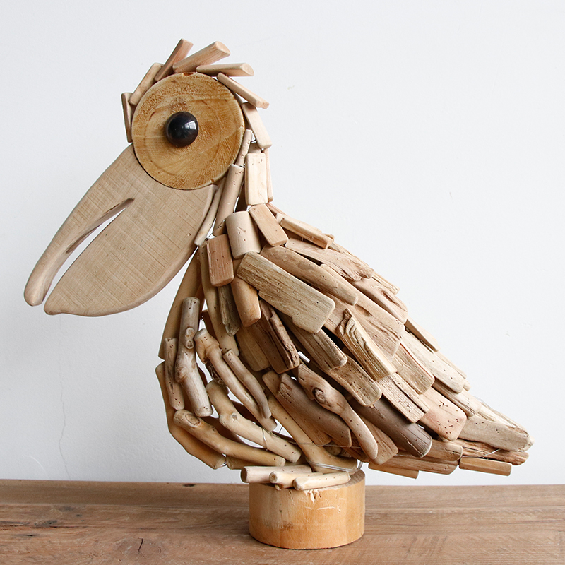 纯手工实木鹈鹕动物客厅电视柜装饰桌面店铺吧台民宿装饰创意