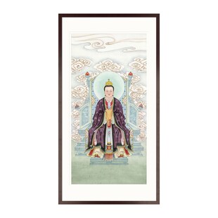 工笔物国画紫虚元君南岳魏夫画像玄书房办公室饰挂画