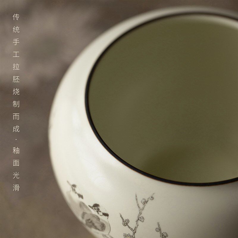 问心堂腊梅山禽图陶瓷水盂笔洗宋元鸟水盂水丞水罐初学者练字水洗,文具电教/文化用品/商务用品,文房四宝,淘宝优惠券,粉丝福利购,淘宝优惠卷