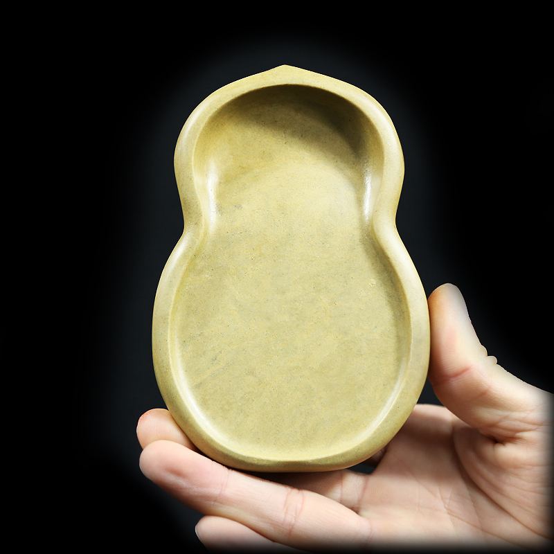 赋比兴 国家非遗 肇庆端砚砚台《福禄》绿端砚台作品 精品手工肇