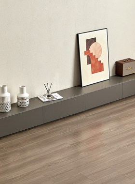 全实木电视柜地台柜免漆落地大小户型客厅黑白灰色极简22年新款