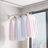 免打晾衣架晾衣杆单杆阳台顶装 凉衣捍 伸缩帘杆固定式