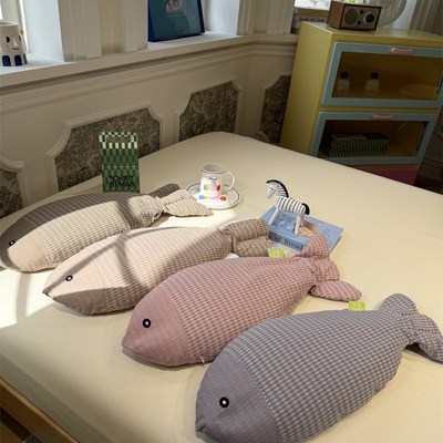 卡通年年有鱼一只装枕头枕芯全棉荞麦枕享睡眠学生舒睡宿舍公寓