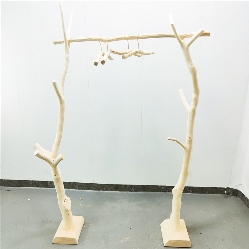 原木衣帽架干树枝挂衣架简约现代客厅民宿卧室挂包实木树杈落地架