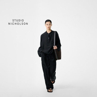 【春夏新品】STUDIO NICHOLSON女士CAPEL松紧腰抽绳长裤