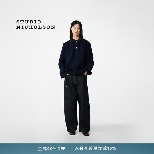 【奢享特惠】STUDIO NICHOLSON女士BAYE套头工装风棉衬衣抽绳衬衫