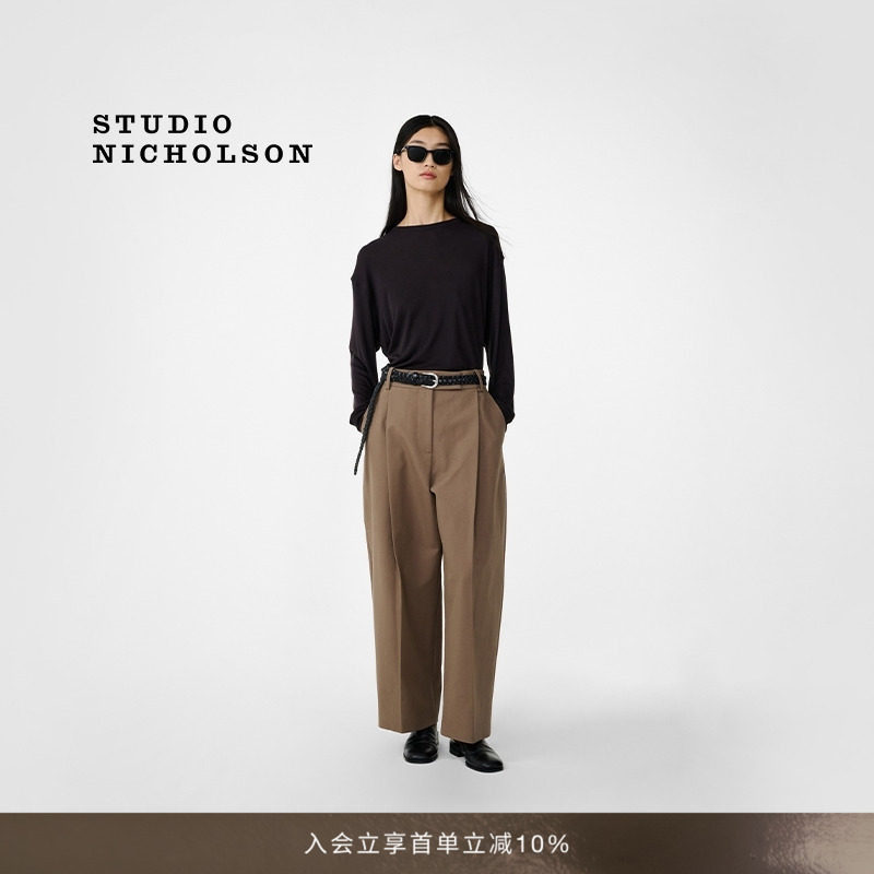STUDIO NICHOLSON女士SIMMONS 宽松长袖T恤衫上衣图片