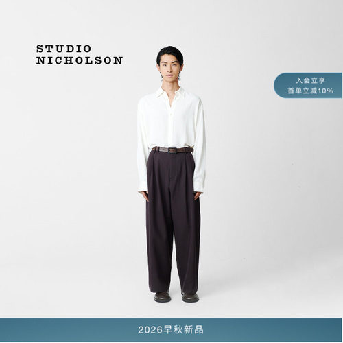 【秋冬新品】STUDIO NICHOLSON男士LINE双褶阔腿长裤
