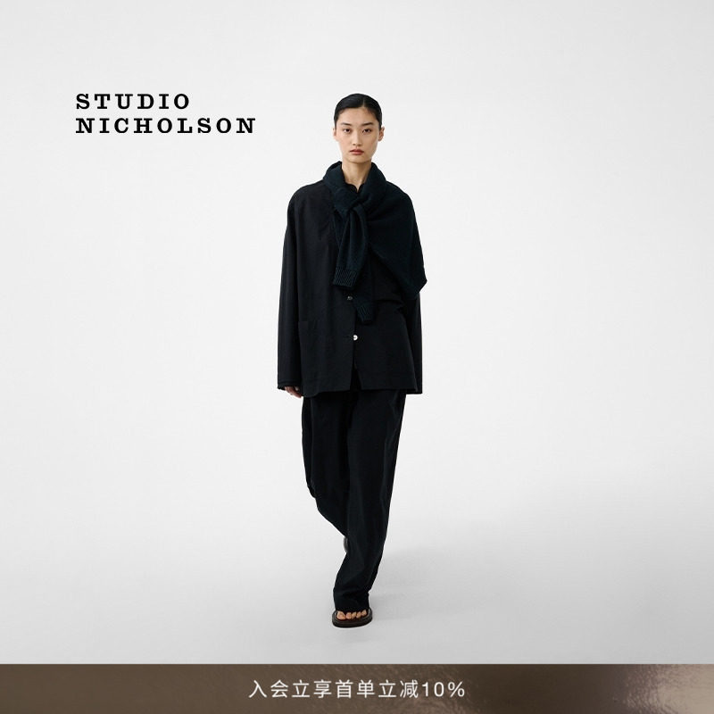 STUDIO NICHOLSON女士HADAR贴袋工装棉质衬衫式外套图片