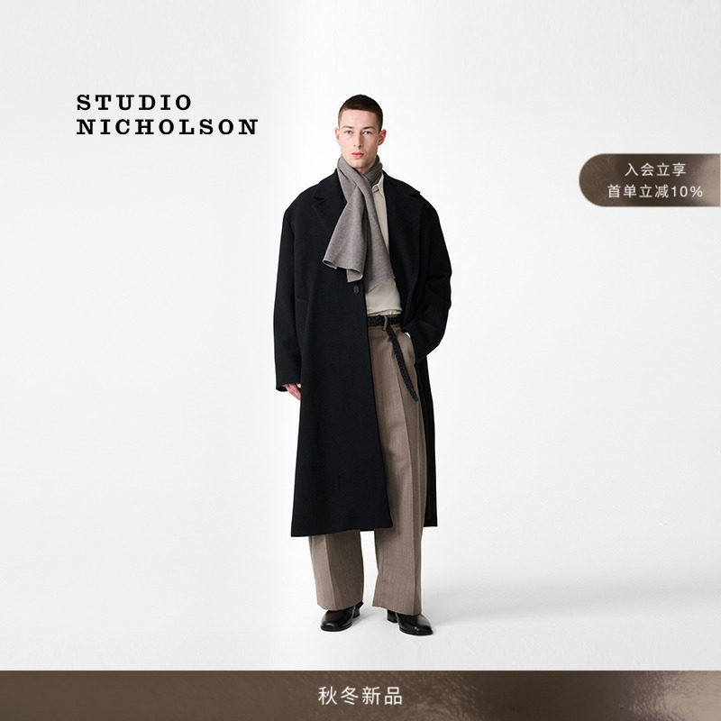 【秋冬新品】STUDIO NICHOLSON男士羊毛羊绒FREEMAN单排扣大衣图片