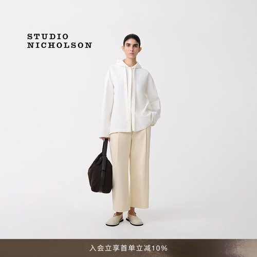 【经典甄选】STUDIO NICHOLSON女士DORDONI深褶棉质阔腿九分裤