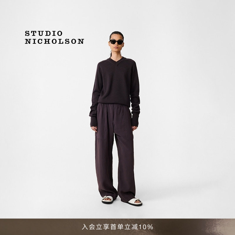 STUDIO NICHOLSON女士CAPEL垂坠薄款长裤图片
