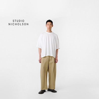 【官方正品】STUDIO NICHOLSON男式经典SORTE前片褶裥裤