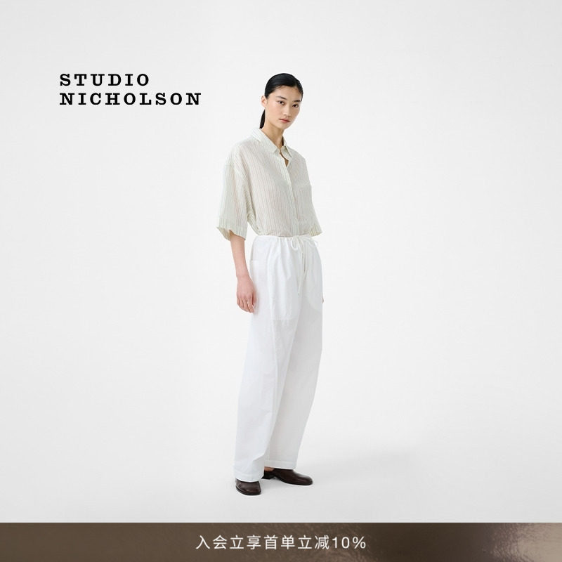 【春夏新品】STUDIO NICHOLSON女士MERLE条纹短袖衬衫图片
