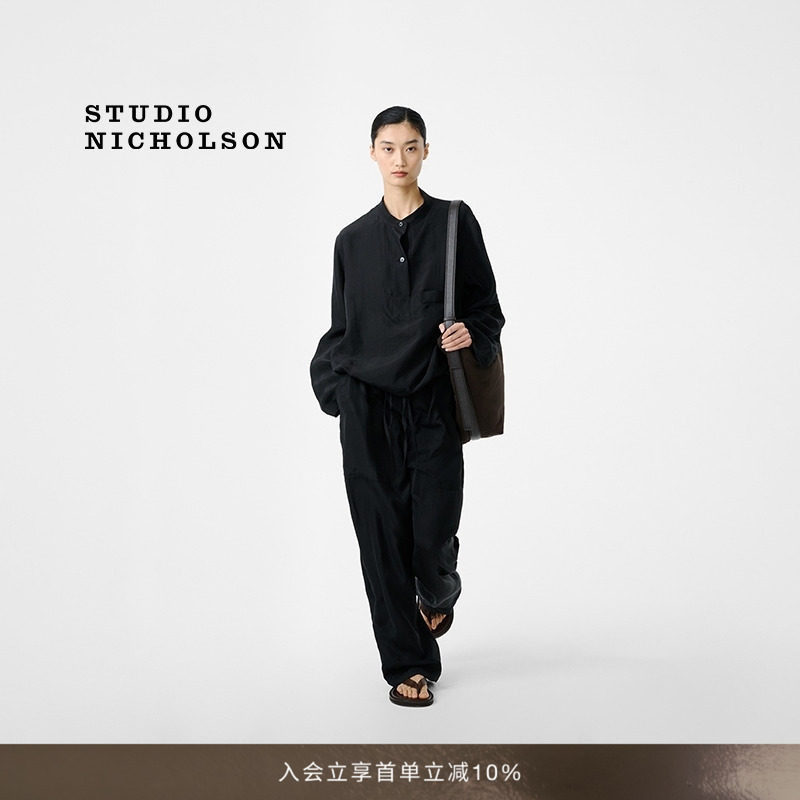 【春夏新品】STUDIO NICHOLSON女士CAPEL轻薄松紧腰抽绳长裤图片