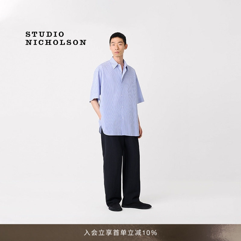 STUDIO NICHOLSON SORONO男士棉质衬衫图片