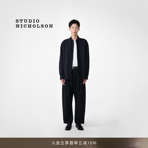 STUDIO NICHOLSON男女同款LOURO棉麻工装口袋衬衫