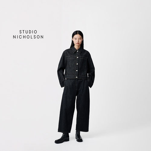 【春夏新品】STUDIO NICHOLSON女士CHALCO宽松九分牛仔裤阔腿裤