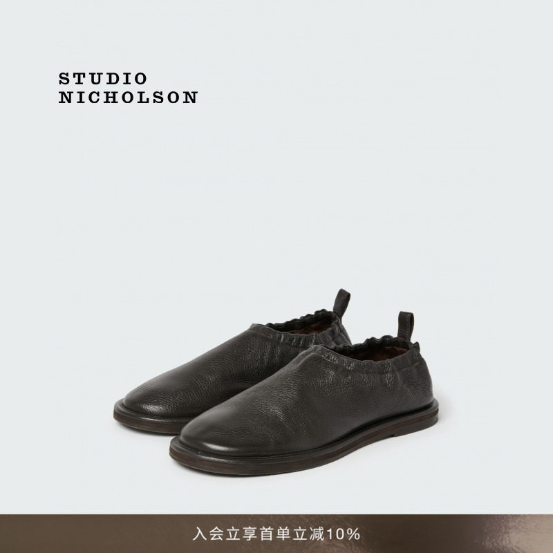 【春夏新品】STUDIO NICHOLSON男女KORINE鹿皮革后松紧乐福鞋拖鞋图片