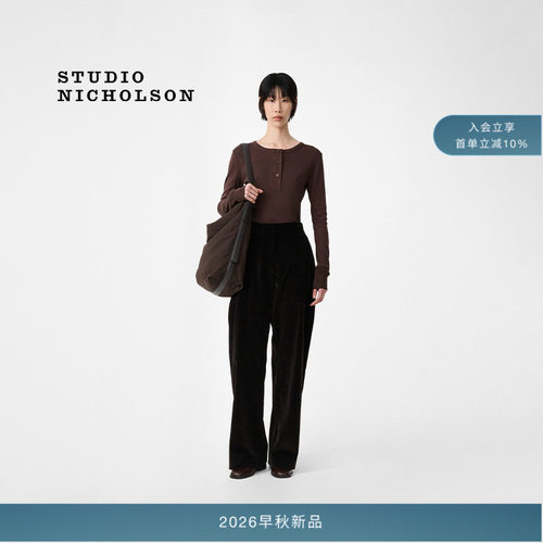 【秋冬新品】STUDIO NICHOLSON女士GRANGE灯芯绒宽松弧形裤长裤