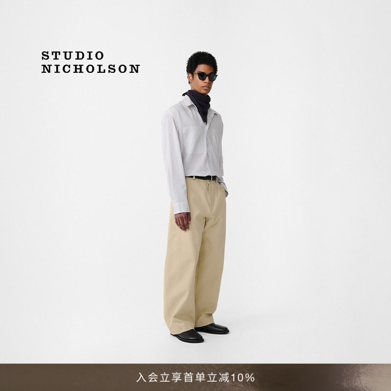 STUDIO NICHOLSON男士SALIN男士口袋衬衫图片