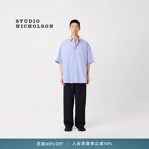 【奢享特惠】STUDIO NICHOLSON SONNY男士SONNY抽绳腰身长裤裤子