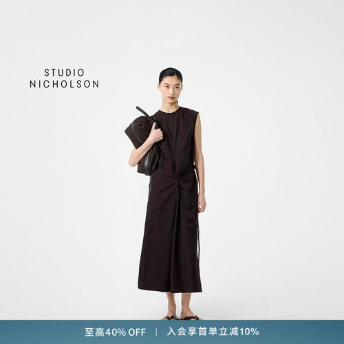 【奢享特惠】STUDIO NICHOLSON女士VERVE无袖宽肩带廓形连衣裙