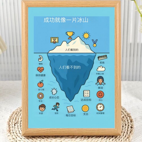 成功背后的努力冰山模型相框