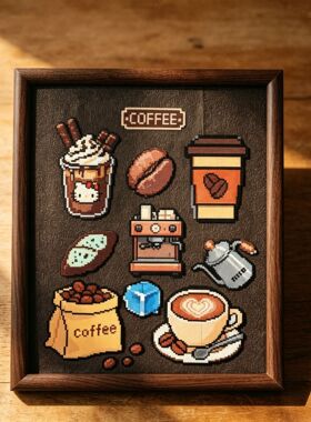 DIY拼豆作品展示框摆件