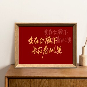生在红旗下长在春风里书法相框