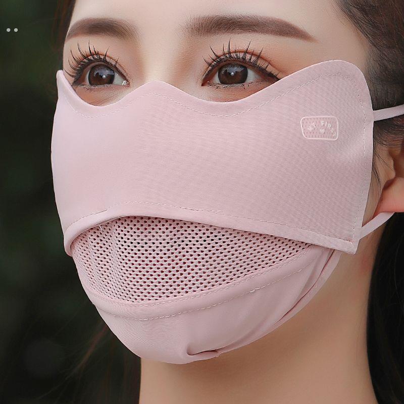 大码冰丝防晒口罩女夏大脸防紫外线透气户外骑行开车遮全脸面罩男