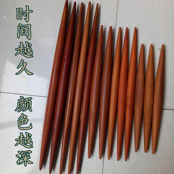 红心枣木两头尖擀面杖小号水饺皮专用压面棍大号干杖尖头擀面杖