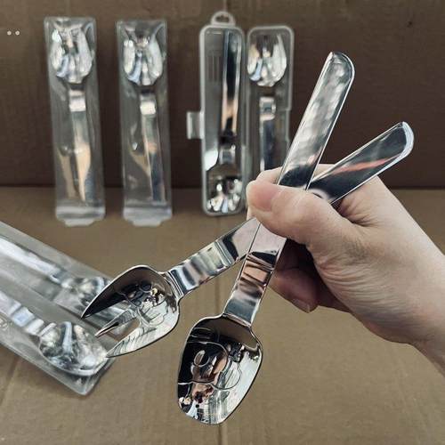 学生不锈钢汤匙叉子组 考拉造型便当勺叉组 上班西餐餐具