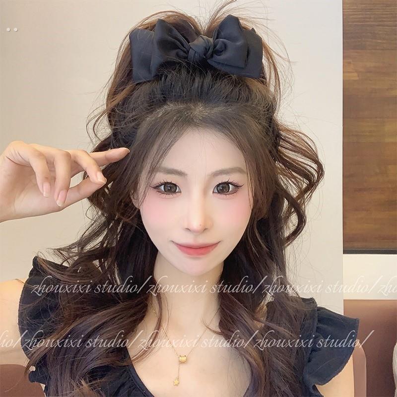 气质蝴蝶结丸子头发夹网红高马尾固定抓夹后脑勺高级感