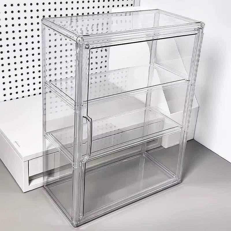 压克力展示柜透明磁吸多层模型玩偶大容量收纳盒立牌吧唧收纳柜子