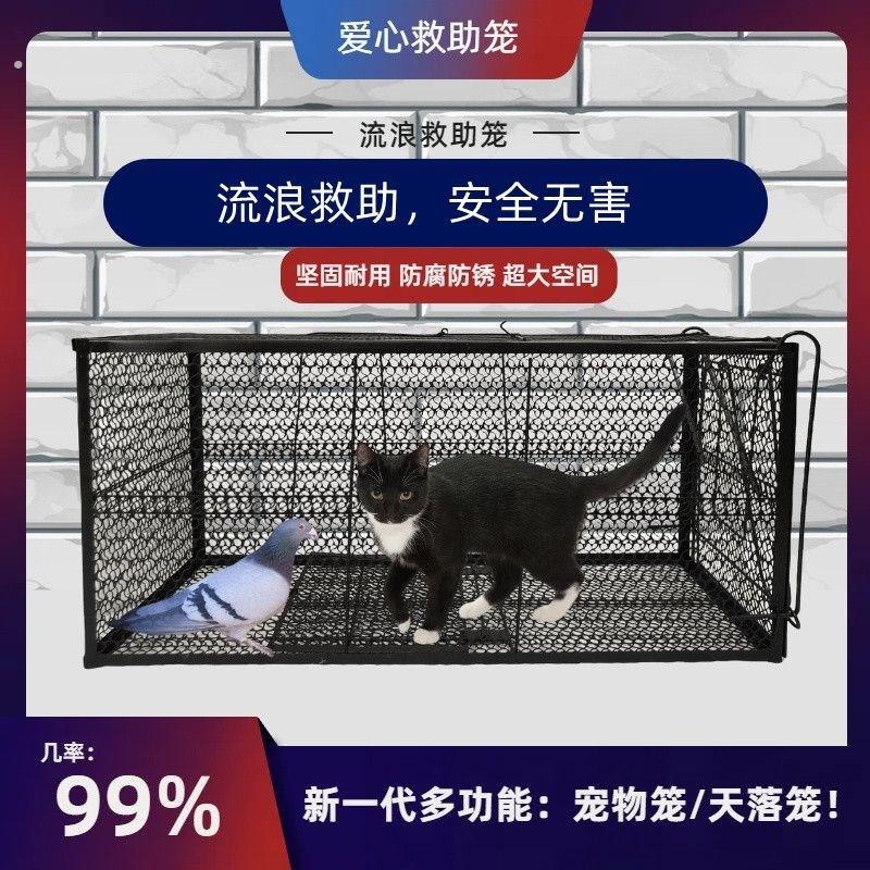 新天落笼加密只进不出鸽子神器全自动捕猫笼驱猫笼人道救助寻猫笼