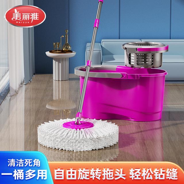 美丽雅双驱动旋转拖把家用拖布桶免手洗懒人拖地自动甩水干湿两用